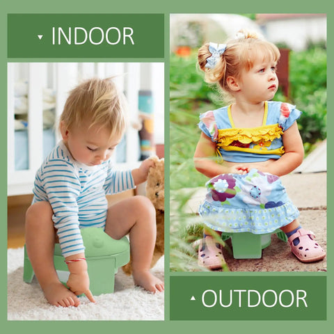 Effortless Foldable Toddler Potty Training Seat With Plush Comfort Pad And Nifty Carry Bag Super Grab And Go Portable Bathroom Chair For Indoor Outdoor Family Use Green