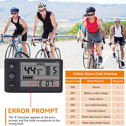 Ultimate Electric Bike LCD Display Meter For 24V 36V 48V Ebikes And Scooters, Waterproof Control Panel With Plug Conversion Kit For 22.2mm Handlebar, Easy Install, Real Time Speed, Battery Level And Diagnostics