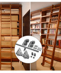 No Fuss Setup Roll Smooth As Butter With This Heavy Duty Sliding Barn Door Track Kit Featuring Top Notch Floor Roller Wheels Extends To Twenty Feet For Climb Free Loft Storage And Quick DIY Install including rail, ladder, and hardware.