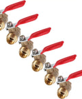 Heavy Duty Copper Ball Valve 6 Pack Built Tough NPT Thread Female To Male Connector with red handles for easy flow control.