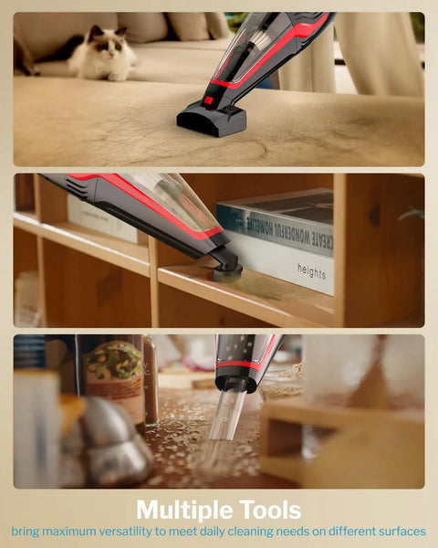 Pet Hair Handheld Vacuum Cordless With Rechargeable Battery Motorized Brush And Reusable Filters Multi Attachments cleaning sofa