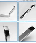Go To Metal Offset Brake Spoon Tool For Auto Repair Built Tough Universal Brake Adjusting Tool close-up angles collage