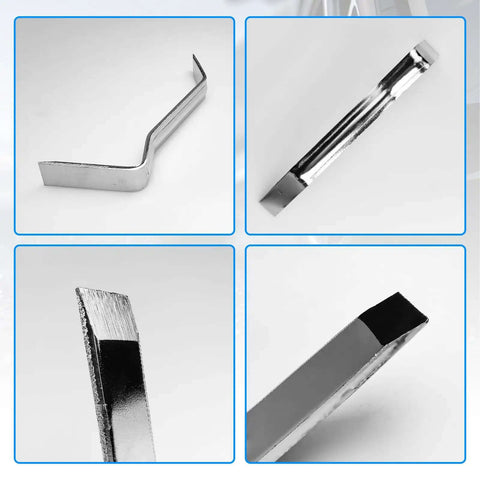 Go To Metal Offset Brake Spoon Tool For Auto Repair Built Tough Universal Brake Adjusting Tool close-up angles collage