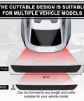 Rear Bumper Protector For Cars And SUVs, 42 Inch By 3.4 Inch Universal Rubber Shield, cutting diagram showcasing fit for multiple vehicle models