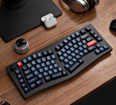 Built Different For Marathon Sessions This 75 Percent Alice Layout Wireless Mechanical Keyboard with hot swappable switches on desk.