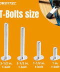 Beefed Up T Track Knob And Toggle Clamp Kit For Woodworking Jigs And Fixtures Includes Four Vertical Clamps Four Star Knobs Eight Five Sixteenth Inch Bolts And Quick Release Clamps For Welding Drill Press And Crosscut Sled shown with various T-bolt sizes