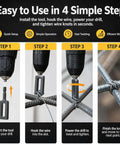 Step-by-step instructions for using 2 Pack Heavy Duty Electric Drill Wire Twister With 1/4 Inch Hex Shank for quick wire tying.
