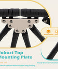 Close-up of the top mounting plate and metal frame of the Double Outdoor Hanging Egg Chair with Stand and Oversized Cushion