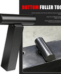 Bottom fuller tool from 1 Inch Blacksmith Anvil Hardy Hole Tools Set 5 Piece Forge Tool Kit With Hot Cut Bottom Fuller Creasing Stake Turning Bending Scrolling Twisting For Blacksmith Forging