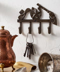Straight Up Rustic Western Cast Iron Cowboy Coat Wall Mount Hook Featuring Authentic Horse Shoe Shape Perfect For Farmhouse Entryway Storage Built Tough As Nails Great For Holding Hats Keys And Bags Daily with keys