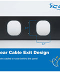 Rear cable exit design on 2U Finger Duct Cable Manager Panel With Cover For 19 Inch Racks 3 Inch Depth Horizontal Cable Management
