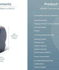 Beefy Heavy Duty Bill Counter Machine With UV And Magnetic Counterfeit Detection, 300 bill hopper, side view with specifications