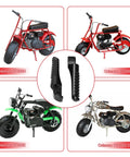 Mini Bike Foot Pegs Replacement Set For Coleman Powersports CT200U BT200X CT100U Trail 200 And 100 Models footrests displayed