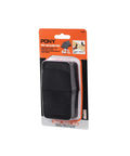 Rugged Rubber Cushion Clamp Pads That Shield Wood And Metal From Deep Scratches in packaging, 2 pack black pads for clamps.