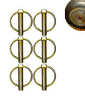 Heavy Duty Round Lynch Pin With Ring Set Seven Sixteenth Inch Tractor Trailer Lock Pins Carbon Steel Zinc Coated For Corrosion Resistance Assortment Kit For Trailers Farm Tractors Trucks Lawn Mowers, 6-piece set