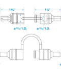 Boss Level Waterproof In Line Fuse Holder For Marine Rigs 20 Amp AGC Compatible detailed illustration with dimensions.