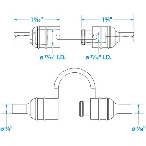 Boss Level Waterproof In Line Fuse Holder For Marine Rigs 20 Amp AGC Compatible detailed illustration with dimensions.
