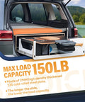 Heavy Duty Locking Drawer Slides With Lock, Full Extension Ball Bearing Rails, side-mount in SUV, 150 lb capacity