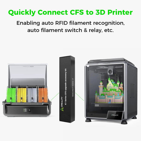 Multi Color Filament System CFS Upgrade Kit For K1 SE K1C And K1 Max 3D Printers with RFID filament recognition setup.