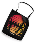 Dragon Boat Paddler Tote Bag For Dragonboating Enthusiasts And Teams with sunset paddling graphic, 16x16 inch, polyester.