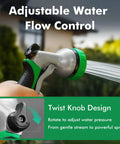 Heavy Duty Metal Garden Hose Nozzle With 7 Adjustable Spray Patterns High Pressure Hand Sprayer With Flow Control in use