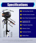 Beast 3.6HP 2 Stroke Outboard Motor with Water and Air Cooling for Inflatable Boats, diagram with part specifications