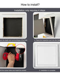 Installation steps for Heavy Duty Metal Ceiling Access Panel For Drywall Utility Rooms Slick White Flush Mount Hatch.