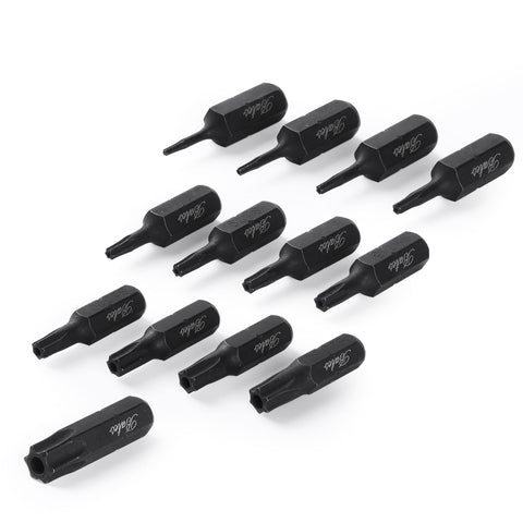 Tamper Proof Torx Bit Set 13 Piece T4 To T40 Security Bits Quarter Inch Drive Built From Industrial Grade S2 Alloy Steel