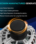 Close-up of 12V 90A CW Alternator Replacement For Elantra 2011-2017, Elantra Coupe 2013-2014, Kia Soul 2012-2013 focusing on pulley and casing