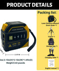 4 In 1 Laser Tape Measure With Level And 197 Ft Laser Distance Meter, 16 Ft Auto Lock Tape, Crosshair Alignment, Electronic Angle Measurement For DIY Projects, Home Renovation And Carpentry, 3.15 x 3.15 x 1.69 in