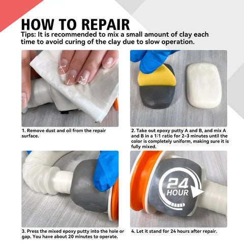 Steps for using Epoxy Sculpt Clay 2 Part Putty For Modeling And Repairing Self Hardening Epoxy Clay In Natural Color One Pound