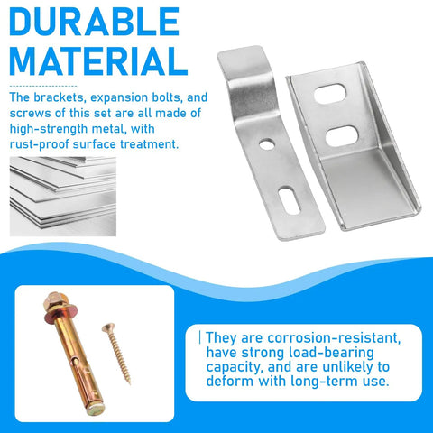 Rock Solid Urinal Sink Wall Mount Bracket Kit With Heavy Duty Support And Complete Hardware Screws For No Sweat DIY Plumbing Install And Fast Cleanup