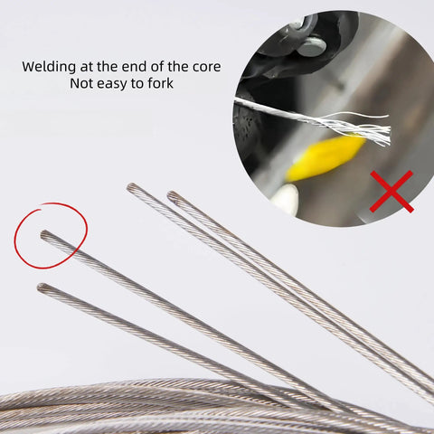 Universal 2100mm Bicycle Shifter Cable Kit with stainless steel wire tips and O-rings detail, smooth shifting durability.