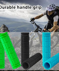 Six Pieces Premium Non Slip Bike Handlebar Grips Set For Bikes Scooters BMX Mountain Cruisers And Tricycles in green, black, and blue