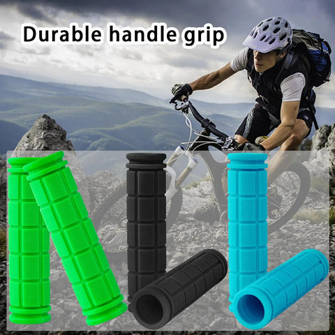 Six Pieces Premium Non Slip Bike Handlebar Grips Set For Bikes Scooters BMX Mountain Cruisers And Tricycles in green, black, and blue