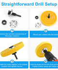 Image showing setup steps for Arbor Mandrel For Drill With 1/4 Inch Shank And 1/2 Inch Thread, 2 Pack for buffing wheels.