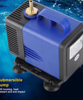 Heavy Duty Submersible Pump With ABS Housing For CNC Spindle Motor Water Cooling 220V CN Plug 3.5m Cable And 3.5m Hose