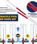Upgraded 5 Piece Hydraulic Cylinder Seal Installation Tool Kit with Twistor Seal Installers, Pick and Hook Set shown.