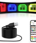 Dope Colorful Importable Picture LED Sign 27 Inch By 5 Inch USB 5V Full Color Display With Bluetooth App Control Multitasking Rotation