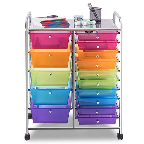 Versatile Rolling Storage Cart With 15 Drawers For Keeping Your Home Office Spotless And Fast Gear Swaps During Any Daily Grind Or Weekend Maker Project