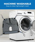 Full Body Mesh Commode Sling Patient Aid Designed For Hoyer Lifts With Four Positioning Straps, machine washable gray mesh.
