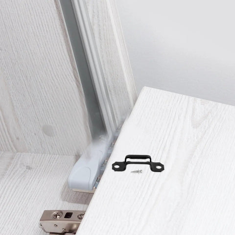 100 Piece Invisible Connector Screws Zero Drama Hidden Furniture Fasteners for cabinet mounting with black steel fasteners.