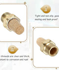 Pneumatic Exhaust Muffler Eight Piece Kit With One Eighth NPT Male Sintered Bronze Brass Fittings close-up shown in packaging