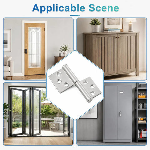 3 Inch Stainless Steel Lift Off Hinges Set Of 4 With Mounting Screws For Cabinets And Doors shown in applicable scenes.