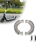 Front Drum Brake Pad For Electric Scooter Replacement Shoe Kit, shown next to an electric scooter, includes springs
