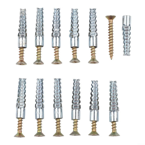 Heavy Duty Self Tapping Screws And Expansion Anchor Kit With Serrated Carbon Steel Fasteners, 50-piece, M6 M8 sizes