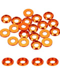Orange Aluminum M5 Cone Cup Countersunk Washers With 5mm Hole And 12mm Outer Diameter 2.3mm Thick Gaskets For RC FPV Drones PC Mechanical Parts Pack Of 20