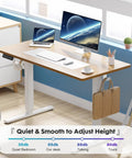 Solid Height Adjustable Standing Office Desk With Ergonomic Sit Stand Workstation And Thick Mdf Top Designed To Take The Stress Out Of Your Daily Grind Smoothly in home office setup.