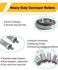 Medium Duty Roller Conveyor Tubes For Smooth Factory Operations And Boat Trailer Builds Built Damn Tight Small Diameter Flow Line Ready To Haul Straight Ahead Package Of Four Precision Shafting with built-in bearing.