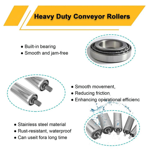 Medium Duty Roller Conveyor Tubes For Smooth Factory Operations And Boat Trailer Builds Built Damn Tight Small Diameter Flow Line Ready To Haul Straight Ahead Package Of Four Precision Shafting with built-in bearing.